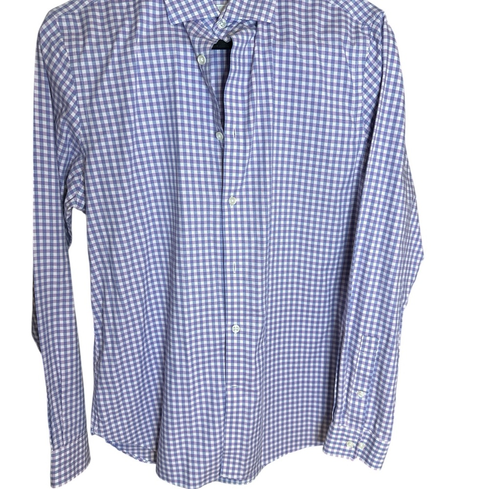 Michael Kors Men's size 15 1/2 X 33/34 Blue Checkered Shirt